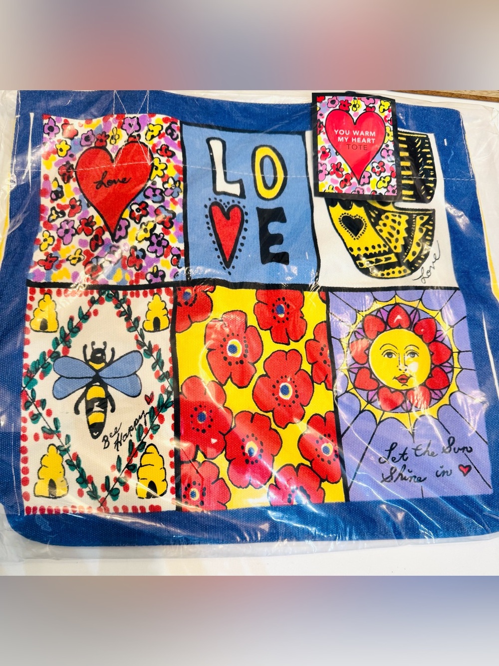 Brighton You Warm My Heart Patchwork Canvas Tote- NWT